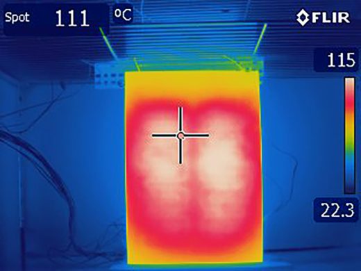 Thermal imaging of a PTC heater